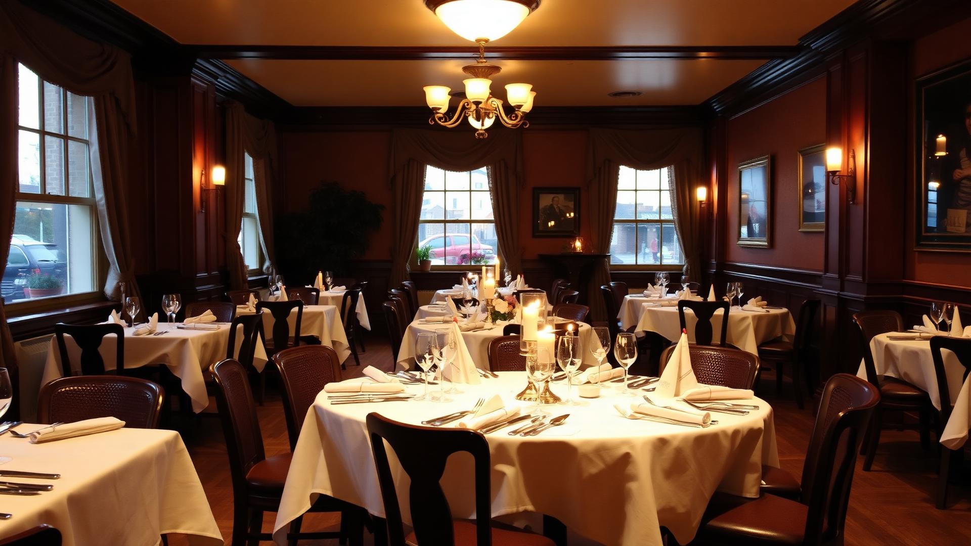 Piazza Presto dining room set for a private event